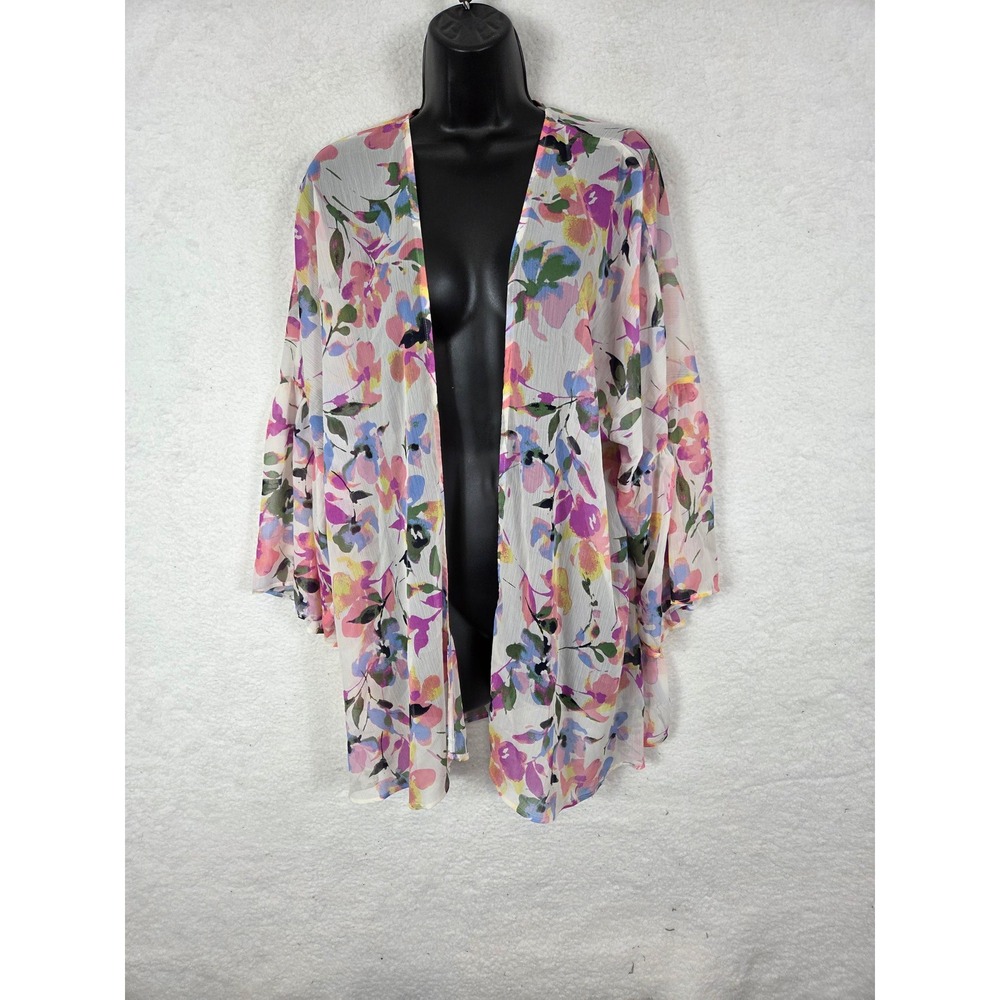 Motherhood Maternity Sheer Floral Kimono Chiffon Bell Sleeve Cover Up Boho Beach